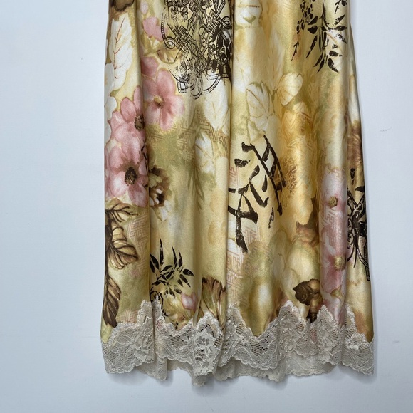 Soma 2 100% Silk Slip Dress Floral Lace Trim Nightgown Pajamas Super Smooth Soft - Picture 5 of 7
